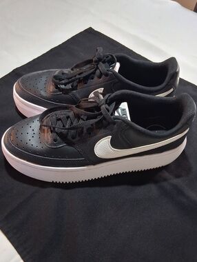 Nike Black and White Women's Platform Sneakers